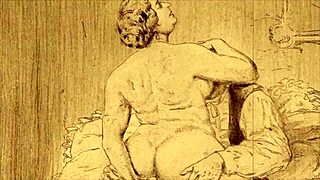 Antique adult illustrations with an anime and cartoon theme