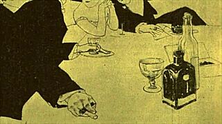 Antique adult illustrations with an anime and cartoon theme