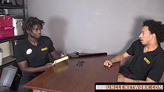 Uniformed officer gets blown and drilled by gay guy