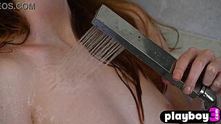 Redhead teen Erna O'Hara's outdoor undressing and posing