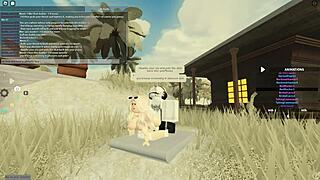 Deepthroat and anal sex in a Roblox porn game