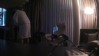 Petite woman gets spying scene with older man