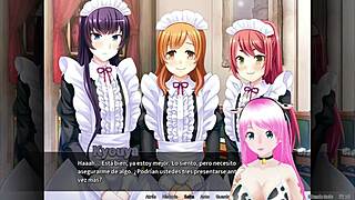 Maid boy manor orgy gameplay in Spanish
