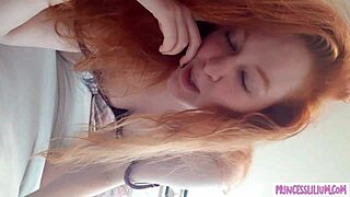 Hot ginger redhead gives great orgasm in this homemade video