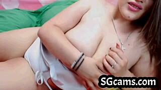 Private webcam show with big tits and young girl