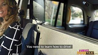 Big tits and a fat cock in a UK taxi in this amateur porn video