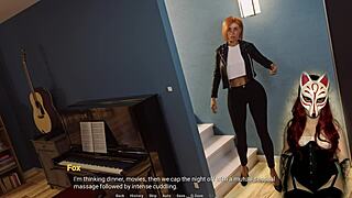 Bossy redhead MILF in cartoon adult game
