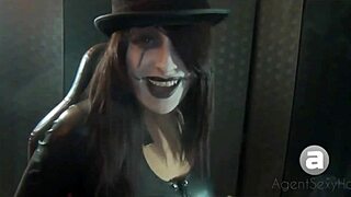Sexy agent hot shows off her big cans while smoking