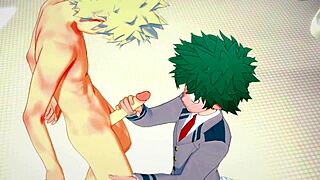 Uncut gay hentai featuring Midoriya and Bakugou in action