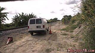 Young vixen gets her throat fucked by a big cock