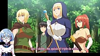 Harem of monsters in a fantasy world: Busty hentai with futanari characters