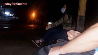 Will she enjoy a surprise outdoor bus stop cock surprise?