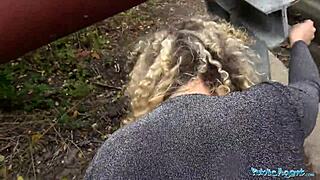 Public encounter with Spanish agent ends up in outdoor pussy fucking