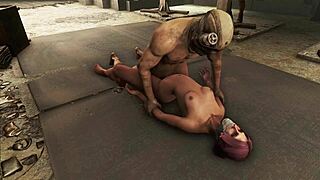 Pink-haired beauty gets into some kinky action in Fallout 4