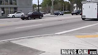 Public pick up teen spreads her pussy outside