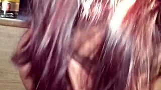 A cum-slurping bitch sucks a black cock from the top to the bottom