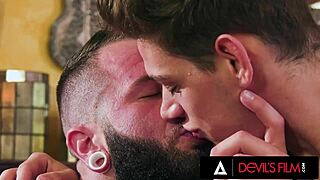 Latina beauty starts a steamy threesome with two men