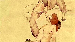 Hairy anime girls in erotic illustrations from the past