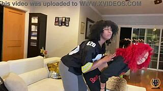Big black cock creampie in brunette’s mouth in a 4 woman scene