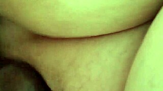 A small, submissive BBW gets a big black cock in her pussy and squirts