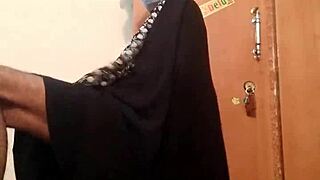 Gay homemade video with a big cock star in silk gown