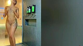 A hot shower at a motel with a beautiful Brazilian woman