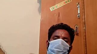 Gay homemade video with a big cock star in silk gown