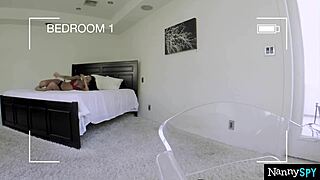 Boss catches new nanny Amia Miley rubbing her wet pussy
