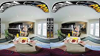 Beautiful blonde called Blake Blossom in virtual reality porn
