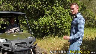 Gay man gets raw sex from his friend after giving a blowjob outdoors