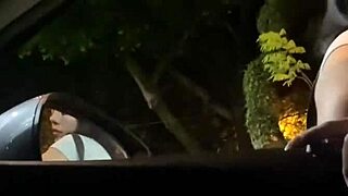Public car blowjob with a horny teen for cash
