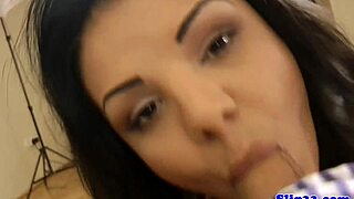 Young European amateur gives blow job to old man before actual sex