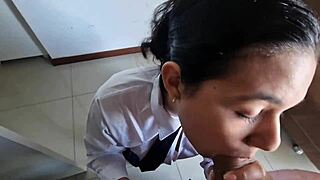 Cheerleader gets help from her teacher in more ways than one