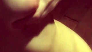 Young Japanese girl with hairy pussy loves cum on her body