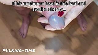 Lucky guy gets a 20-minute handjob and tit massage