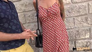 Charlotte, a 40-year-old European woman with big natural boobs, wants to try new things in sex