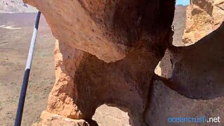 Beautiful Italian couple enjoys outdoor rock climbing and sex