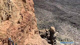 Beautiful Italian couple enjoys outdoor rock climbing and sex