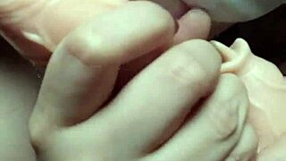 A slut’s pussy is torn by a 20 cm toy in Pink ink life