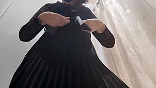 Fat Italian step-mom takes you shopping for leather clothes
