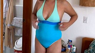 Hairy mature Latina wife shows off her big ass