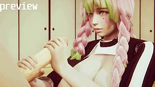 Mitsuri Kanroji from Demon Slayer: Kimetsu no Yaiba in uncensored anime hentai