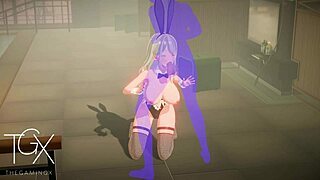 Beautiful anime woman in erotic fantasies in hentai games and erogames