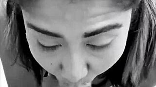 Sensual Latina bunny gets a facial from her lover