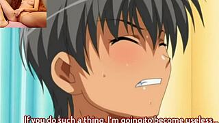 Beautiful anime with big tits and deep throat action