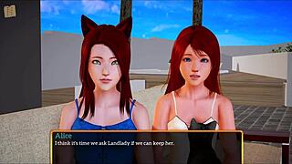 Family affairs with a red-haired girl in visual novel