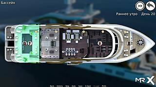 Interactive game with a bikini girl in the world of Waterworld
