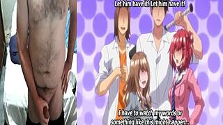 Hot anime girl gives blow job to her boyfriend