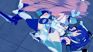 Symphogear's intense futanari sex in 3D hentai cartoons