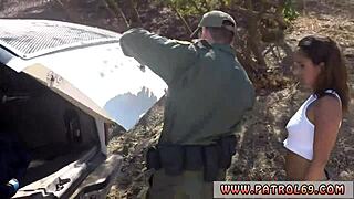 Uniformed Mexican officer pleasures Latina teen in all ways